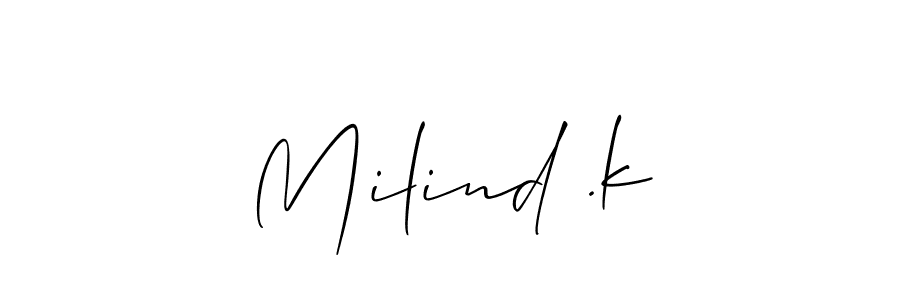 Once you've used our free online signature maker to create your best signature Allison_Script style, it's time to enjoy all of the benefits that Milind .k name signing documents. Milind .k signature style 2 images and pictures png