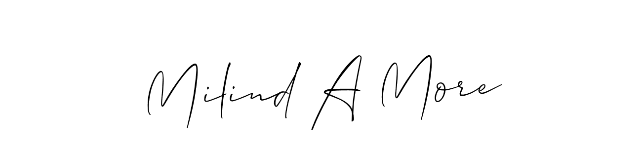 How to Draw Milind A More signature style? Allison_Script is a latest design signature styles for name Milind A More. Milind A More signature style 2 images and pictures png
