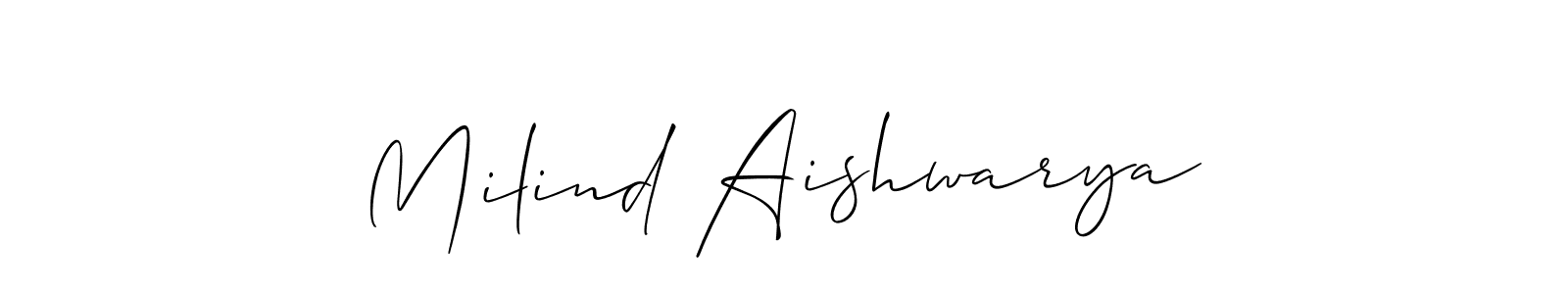 Milind Aishwarya stylish signature style. Best Handwritten Sign (Allison_Script) for my name. Handwritten Signature Collection Ideas for my name Milind Aishwarya. Milind Aishwarya signature style 2 images and pictures png