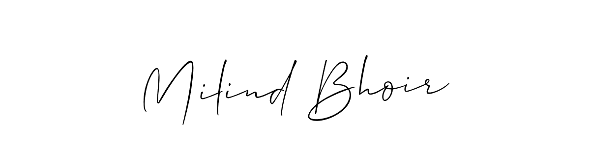 This is the best signature style for the Milind Bhoir name. Also you like these signature font (Allison_Script). Mix name signature. Milind Bhoir signature style 2 images and pictures png