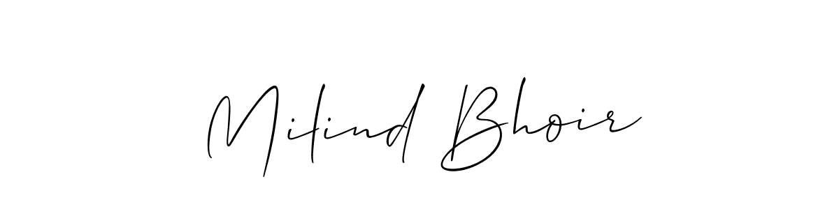 Make a beautiful signature design for name Milind Bhoir. With this signature (Allison_Script) style, you can create a handwritten signature for free. Milind Bhoir signature style 2 images and pictures png