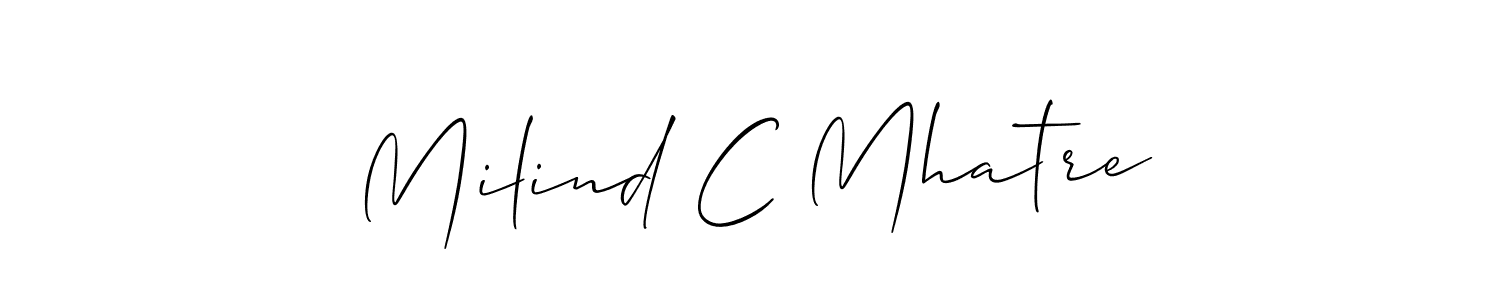 Also we have Milind C Mhatre name is the best signature style. Create professional handwritten signature collection using Allison_Script autograph style. Milind C Mhatre signature style 2 images and pictures png