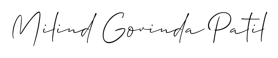 Looking for an artistic signature for Milind Govinda Patil? The Allison_Script calligraphy style gives a sophisticated flow suitable for business cards and emails. Milind Govinda Patil signature style 2 images and pictures png