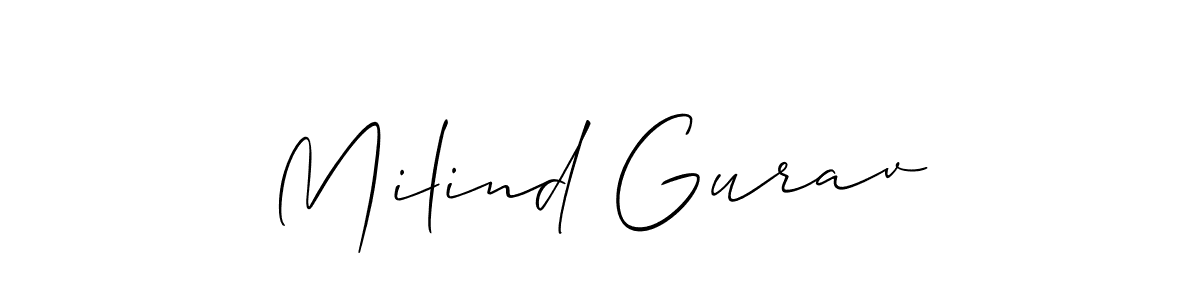 Design your own signature with our free online signature maker. With this signature software, you can create a handwritten (Allison_Script) signature for name Milind Gurav. Milind Gurav signature style 2 images and pictures png