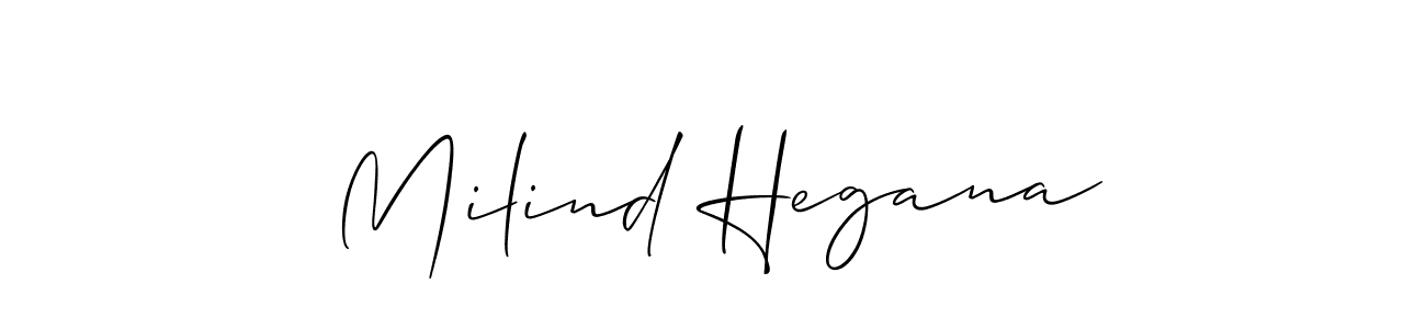 Similarly Allison_Script is the best handwritten signature design. Signature creator online .You can use it as an online autograph creator for name Milind Hegana. Milind Hegana signature style 2 images and pictures png