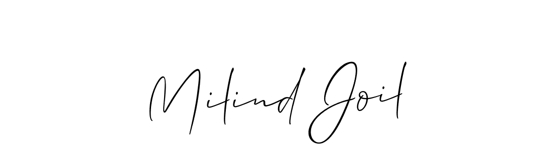 if you are searching for the best signature style for your name Milind Joil. so please give up your signature search. here we have designed multiple signature styles  using Allison_Script. Milind Joil signature style 2 images and pictures png