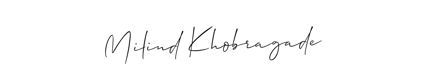 Design your own signature with our free online signature maker. With this signature software, you can create a handwritten (Allison_Script) signature for name Milind Khobragade. Milind Khobragade signature style 2 images and pictures png