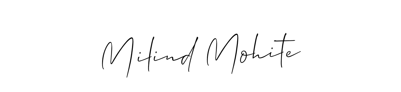 How to Draw Milind Mohite signature style? Allison_Script is a latest design signature styles for name Milind Mohite. Milind Mohite signature style 2 images and pictures png