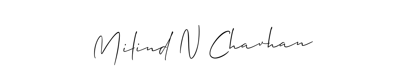 You should practise on your own different ways (Allison_Script) to write your name (Milind N Chavhan) in signature. don't let someone else do it for you. Milind N Chavhan signature style 2 images and pictures png