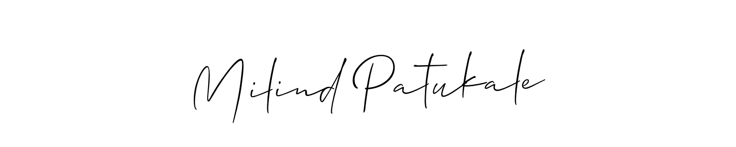 Also You can easily find your signature by using the search form. We will create Milind Patukale name handwritten signature images for you free of cost using Allison_Script sign style. Milind Patukale signature style 2 images and pictures png