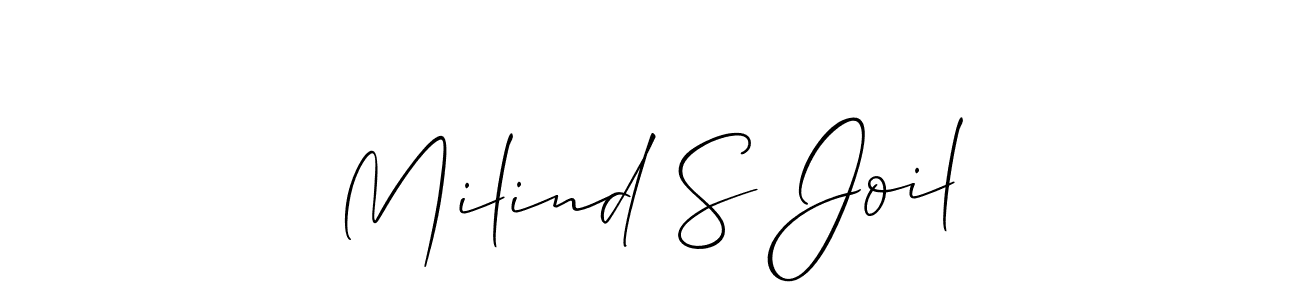 Also we have Milind S Joil name is the best signature style. Create professional handwritten signature collection using Allison_Script autograph style. Milind S Joil signature style 2 images and pictures png