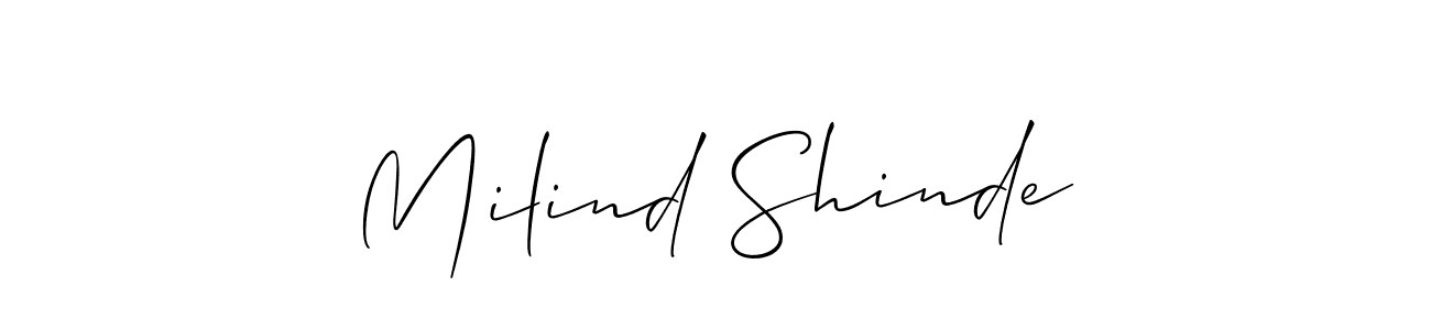 How to Draw Milind Shinde signature style? Allison_Script is a latest design signature styles for name Milind Shinde. Milind Shinde signature style 2 images and pictures png