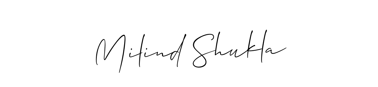 Use a signature maker to create a handwritten signature online. With this signature software, you can design (Allison_Script) your own signature for name Milind Shukla. Milind Shukla signature style 2 images and pictures png