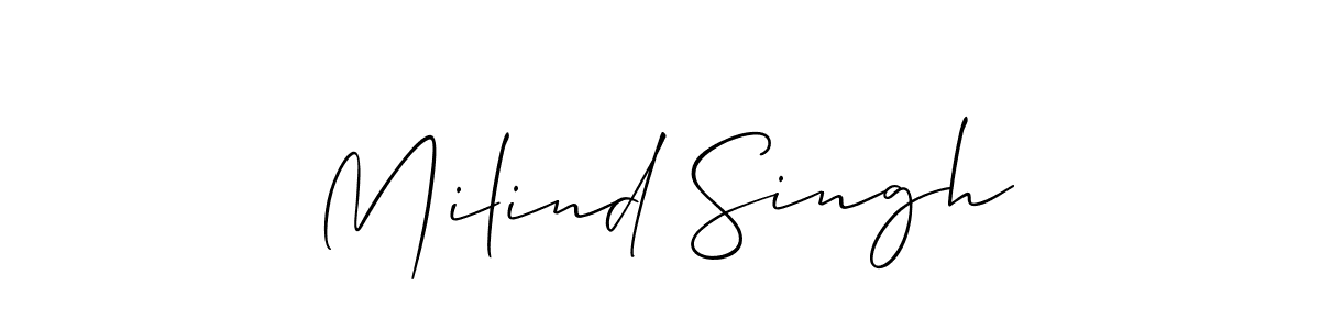 if you are searching for the best signature style for your name Milind Singh. so please give up your signature search. here we have designed multiple signature styles  using Allison_Script. Milind Singh signature style 2 images and pictures png