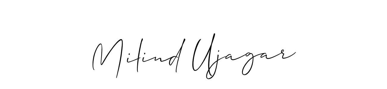 Use a signature maker to create a handwritten signature online. With this signature software, you can design (Allison_Script) your own signature for name Milind Ujagar. Milind Ujagar signature style 2 images and pictures png