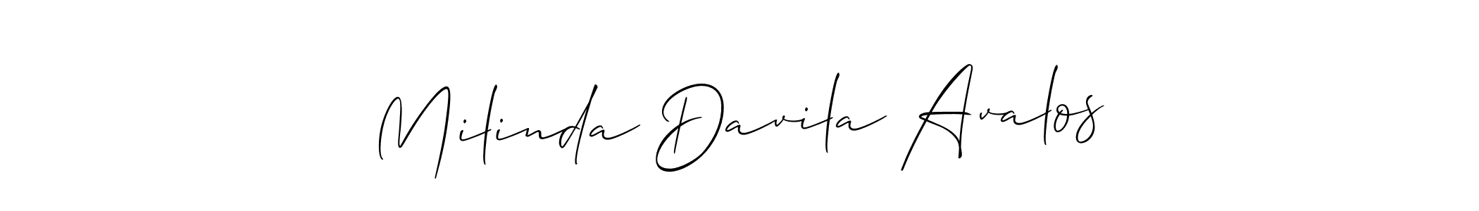 How to make Milinda Davila Avalos name signature. Use Allison_Script style for creating short signs online. This is the latest handwritten sign. Milinda Davila Avalos signature style 2 images and pictures png