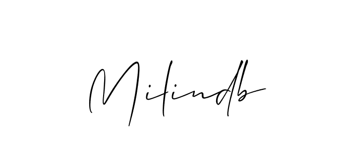 Allison_Script is a professional signature style that is perfect for those who want to add a touch of class to their signature. It is also a great choice for those who want to make their signature more unique. Get Milindb name to fancy signature for free. Milindb signature style 2 images and pictures png