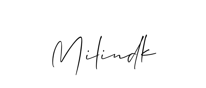 Once you've used our free online signature maker to create your best signature Allison_Script style, it's time to enjoy all of the benefits that Milindk name signing documents. Milindk signature style 2 images and pictures png