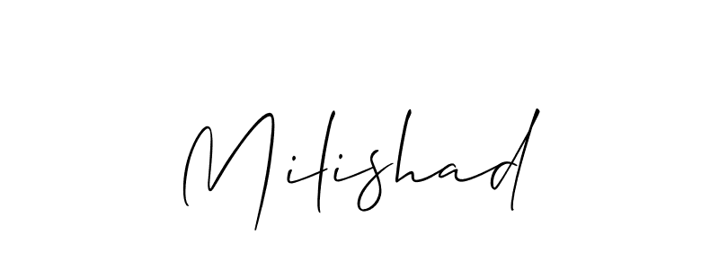 How to Draw Milishad signature style? Allison_Script is a latest design signature styles for name Milishad. Milishad signature style 2 images and pictures png