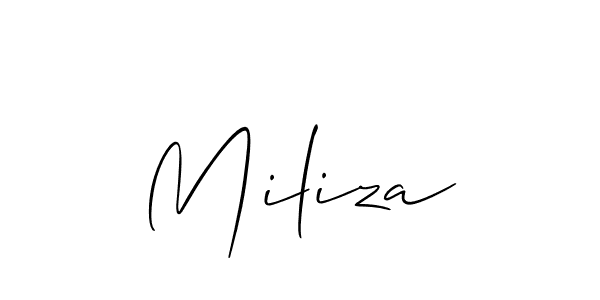 Once you've used our free online signature maker to create your best signature Allison_Script style, it's time to enjoy all of the benefits that Miliza name signing documents. Miliza signature style 2 images and pictures png
