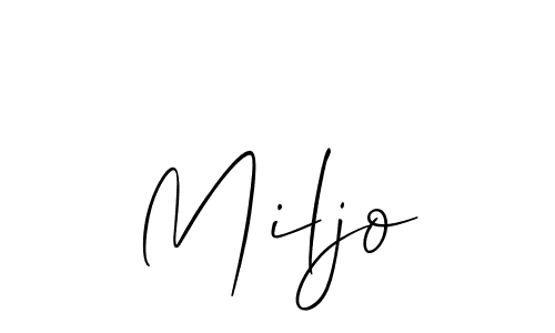 Design your own signature with our free online signature maker. With this signature software, you can create a handwritten (Allison_Script) signature for name Miljo. Miljo signature style 2 images and pictures png