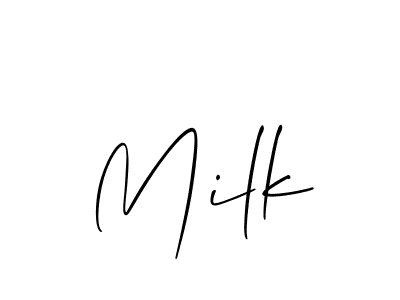 Design your own signature with our free online signature maker. With this signature software, you can create a handwritten (Allison_Script) signature for name Milk. Milk signature style 2 images and pictures png