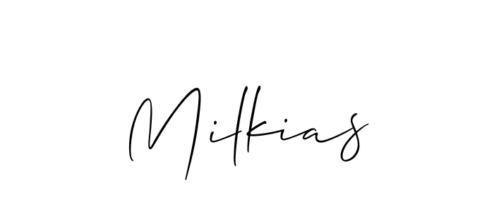 You should practise on your own different ways (Allison_Script) to write your name (Milkias) in signature. don't let someone else do it for you. Milkias signature style 2 images and pictures png