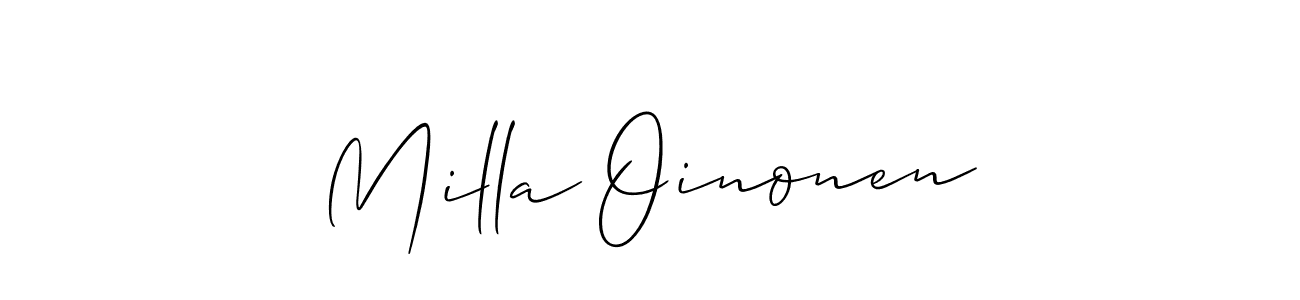 Use a signature maker to create a handwritten signature online. With this signature software, you can design (Allison_Script) your own signature for name Milla Oinonen. Milla Oinonen signature style 2 images and pictures png