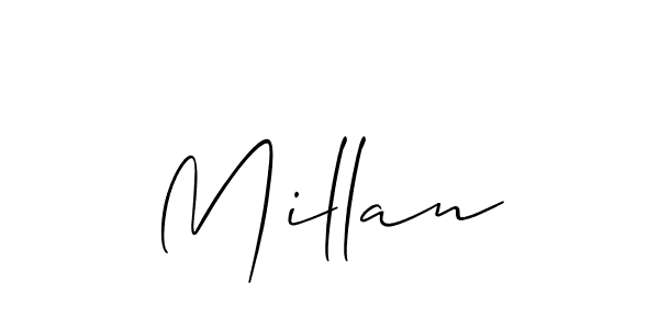 How to make Millan signature? Allison_Script is a professional autograph style. Create handwritten signature for Millan name. Millan signature style 2 images and pictures png