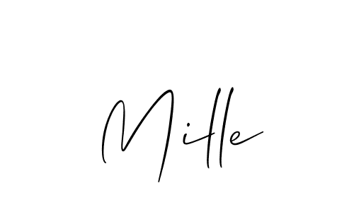 if you are searching for the best signature style for your name Mille. so please give up your signature search. here we have designed multiple signature styles  using Allison_Script. Mille signature style 2 images and pictures png
