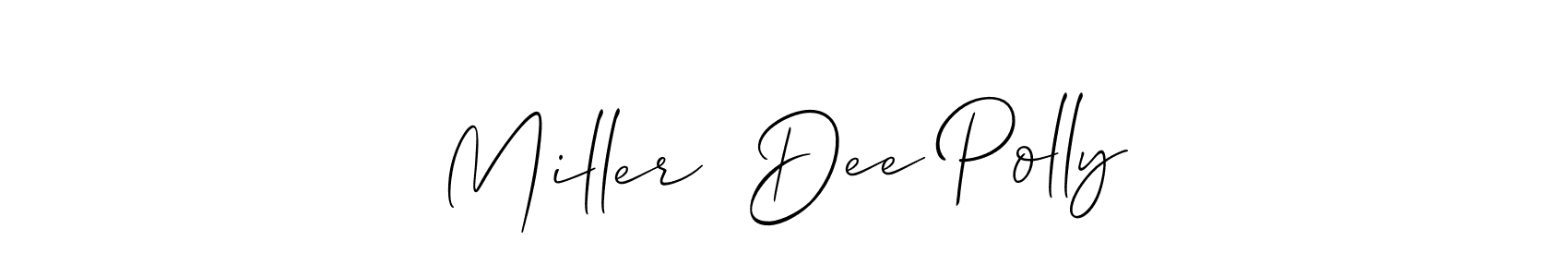 You should practise on your own different ways (Allison_Script) to write your name (Miller  Dee Polly) in signature. don't let someone else do it for you. Miller  Dee Polly signature style 2 images and pictures png