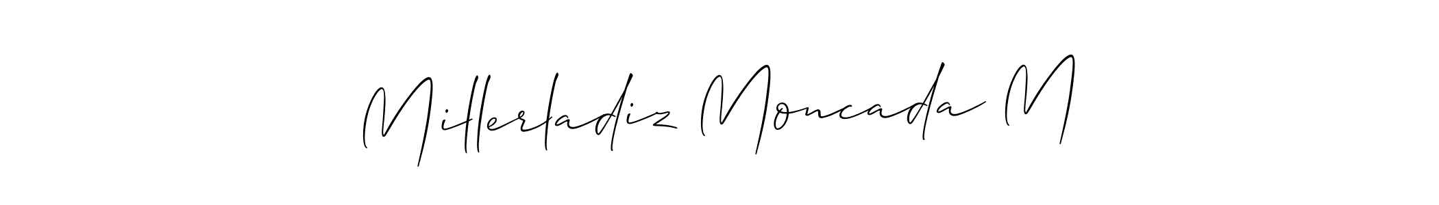 How to make Millerladiz Moncada M signature? Allison_Script is a professional autograph style. Create handwritten signature for Millerladiz Moncada M name. Millerladiz Moncada M signature style 2 images and pictures png