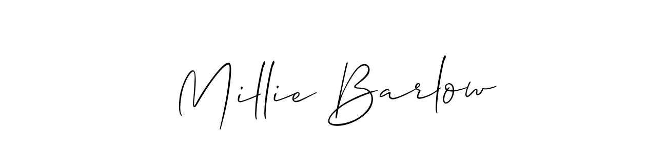 You should practise on your own different ways (Allison_Script) to write your name (Millie Barlow) in signature. don't let someone else do it for you. Millie Barlow signature style 2 images and pictures png