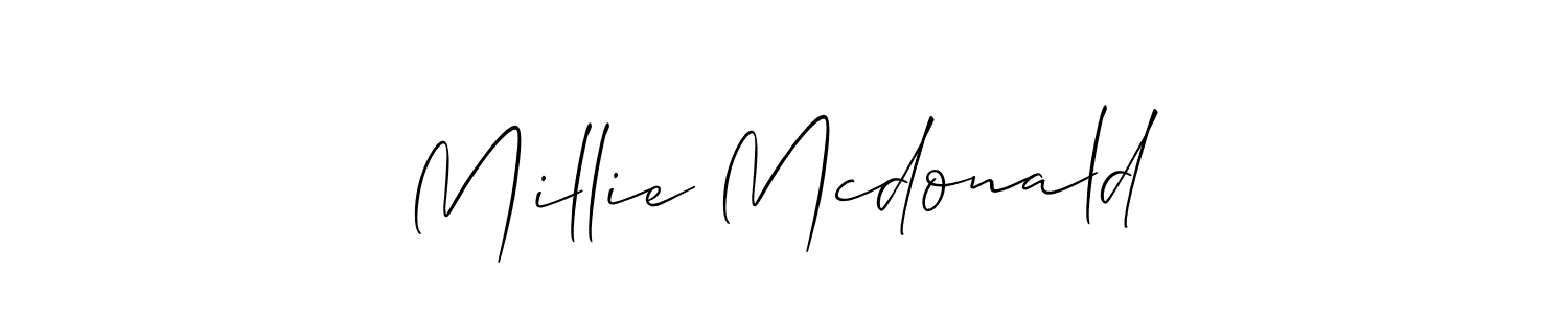 Also You can easily find your signature by using the search form. We will create Millie Mcdonald name handwritten signature images for you free of cost using Allison_Script sign style. Millie Mcdonald signature style 2 images and pictures png