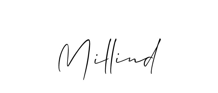 Also You can easily find your signature by using the search form. We will create Millind name handwritten signature images for you free of cost using Allison_Script sign style. Millind signature style 2 images and pictures png