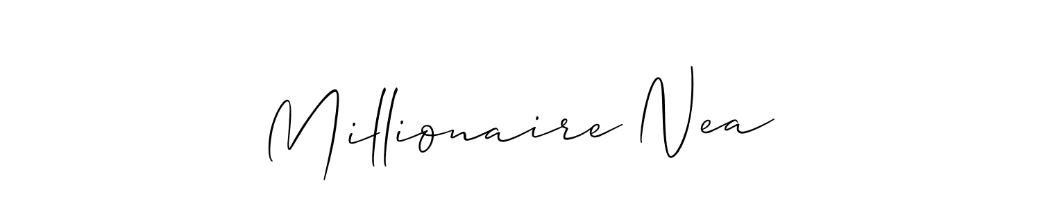 Use a signature maker to create a handwritten signature online. With this signature software, you can design (Allison_Script) your own signature for name Millionaire Nea. Millionaire Nea signature style 2 images and pictures png