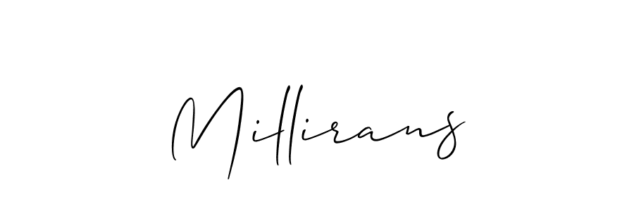 Check out images of Autograph of Millirans name. Actor Millirans Signature Style. Allison_Script is a professional sign style online. Millirans signature style 2 images and pictures png