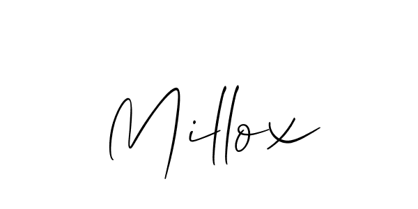 Create a beautiful signature design for name Millox. With this signature (Allison_Script) fonts, you can make a handwritten signature for free. Millox signature style 2 images and pictures png
