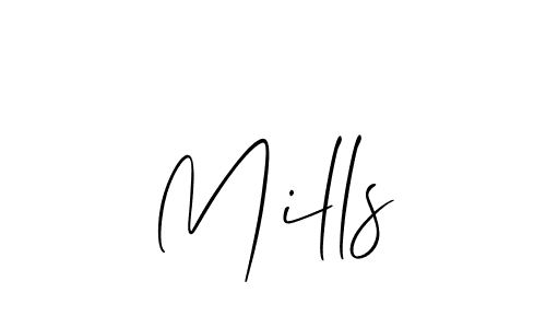 Create a beautiful signature design for name Mills. With this signature (Allison_Script) fonts, you can make a handwritten signature for free. Mills signature style 2 images and pictures png