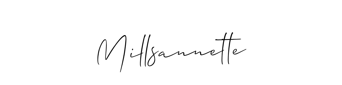 Millsannette stylish signature style. Best Handwritten Sign (Allison_Script) for my name. Handwritten Signature Collection Ideas for my name Millsannette. Millsannette signature style 2 images and pictures png