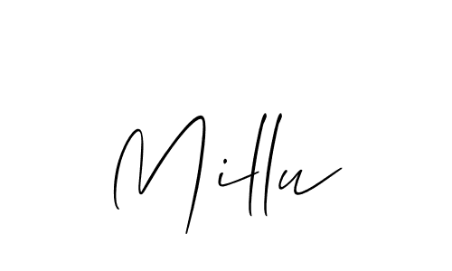 Make a beautiful signature design for name Millu. With this signature (Allison_Script) style, you can create a handwritten signature for free. Millu signature style 2 images and pictures png