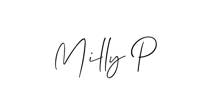 How to make Milly P signature? Allison_Script is a professional autograph style. Create handwritten signature for Milly P name. Milly P signature style 2 images and pictures png