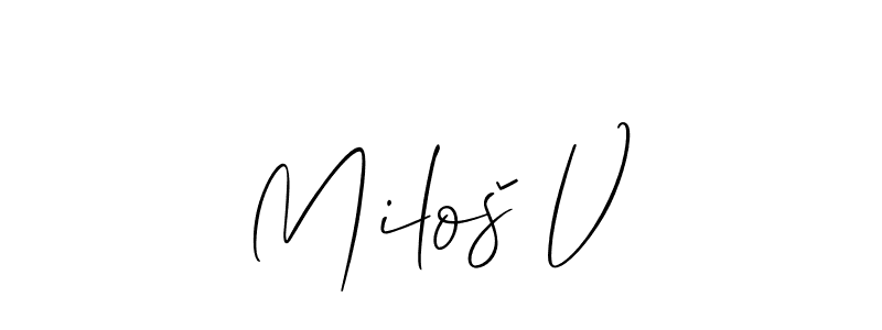 Make a beautiful signature design for name Miloš V. With this signature (Allison_Script) style, you can create a handwritten signature for free. Miloš V signature style 2 images and pictures png