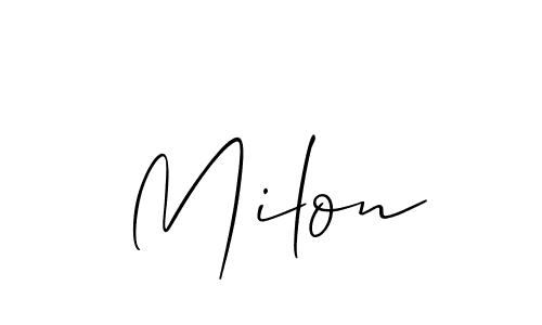 You should practise on your own different ways (Allison_Script) to write your name (Milon) in signature. don't let someone else do it for you. Milon signature style 2 images and pictures png