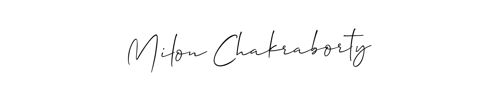You should practise on your own different ways (Allison_Script) to write your name (Milon Chakraborty) in signature. don't let someone else do it for you. Milon Chakraborty signature style 2 images and pictures png