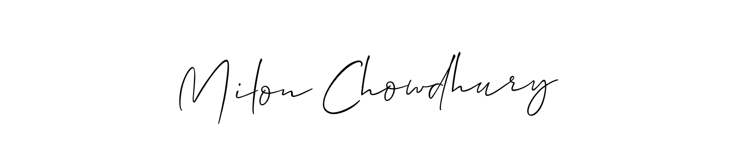 Create a beautiful signature design for name Milon Chowdhury. With this signature (Allison_Script) fonts, you can make a handwritten signature for free. Milon Chowdhury signature style 2 images and pictures png