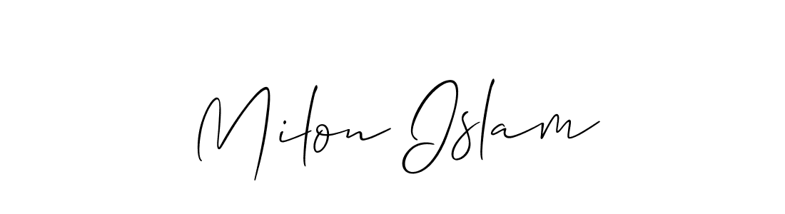 Make a short Milon Islam signature style. Manage your documents anywhere anytime using Allison_Script. Create and add eSignatures, submit forms, share and send files easily. Milon Islam signature style 2 images and pictures png
