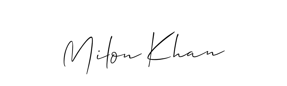 if you are searching for the best signature style for your name Milon Khan. so please give up your signature search. here we have designed multiple signature styles  using Allison_Script. Milon Khan signature style 2 images and pictures png