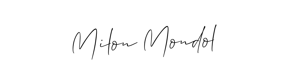 Best and Professional Signature Style for Milon Mondol. Allison_Script Best Signature Style Collection. Milon Mondol signature style 2 images and pictures png
