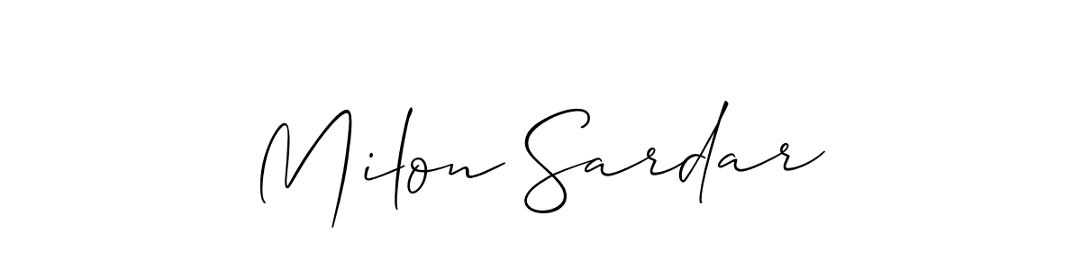 Make a beautiful signature design for name Milon Sardar. Use this online signature maker to create a handwritten signature for free. Milon Sardar signature style 2 images and pictures png